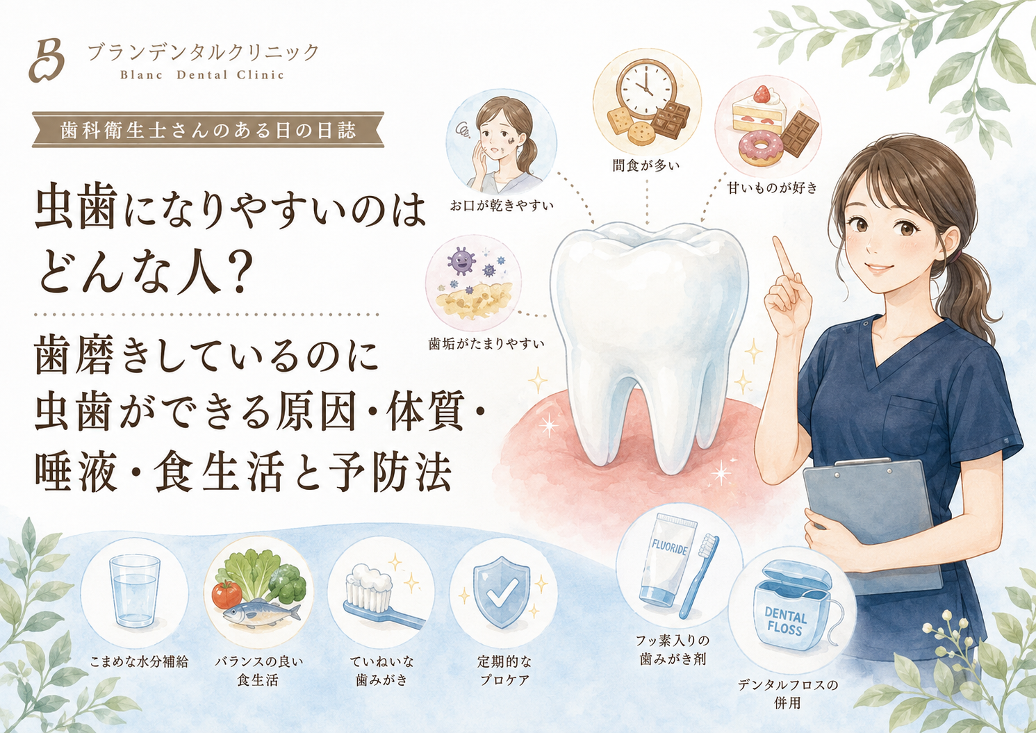 虫歯になりやすいのはどんな人？歯磨きしているのに虫歯ができる原因・体質・唾液・食生活と予防法
