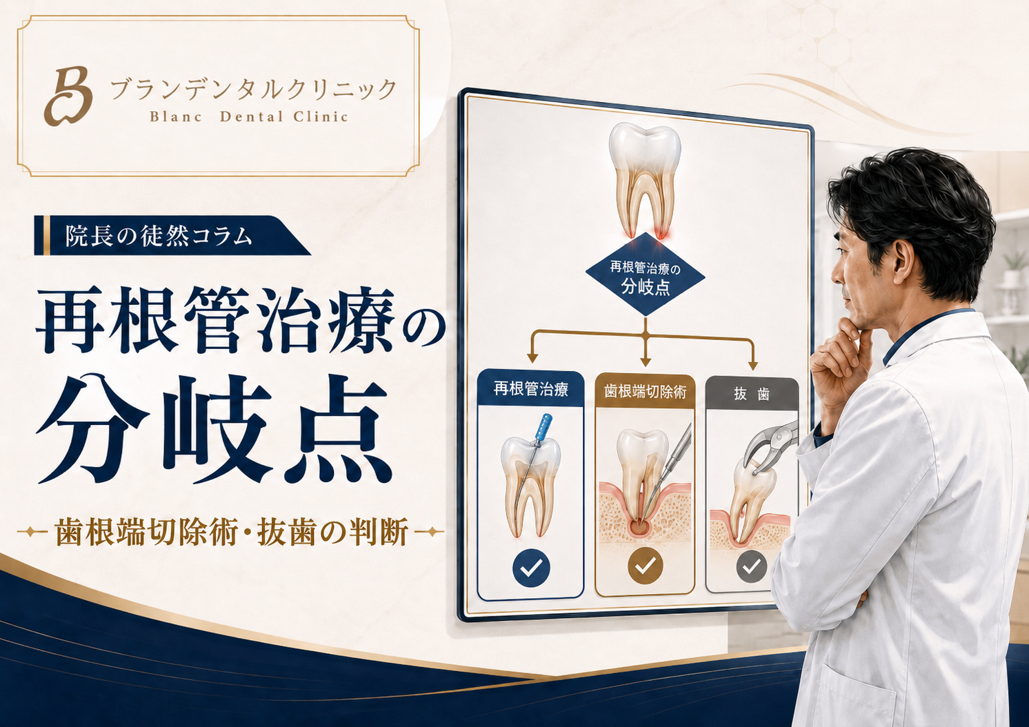 再根管治療はいつまで続けるべきか：歯根端切除術・抜歯を判断する分岐点