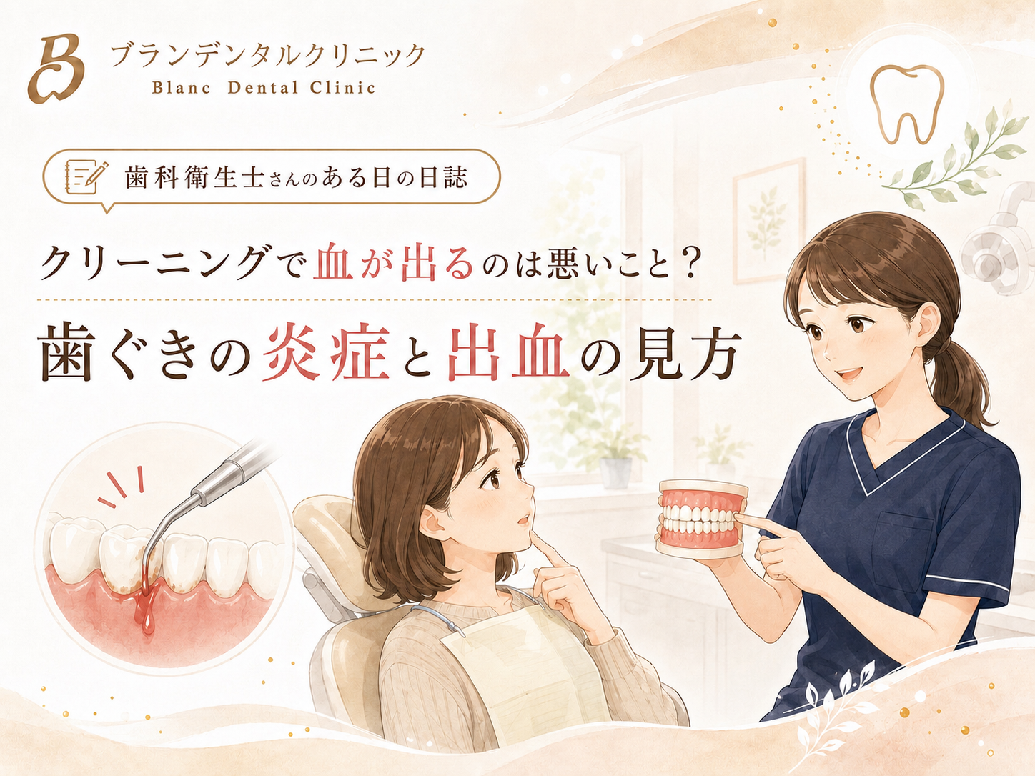 クリーニングで血が出るのは悪いこと？歯ぐきの炎症と出血の見方