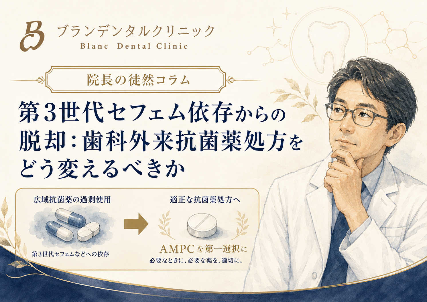第3世代セフェム依存からの脱却：歯科外来抗菌薬(抗生物質)処方をどう変えるべきか