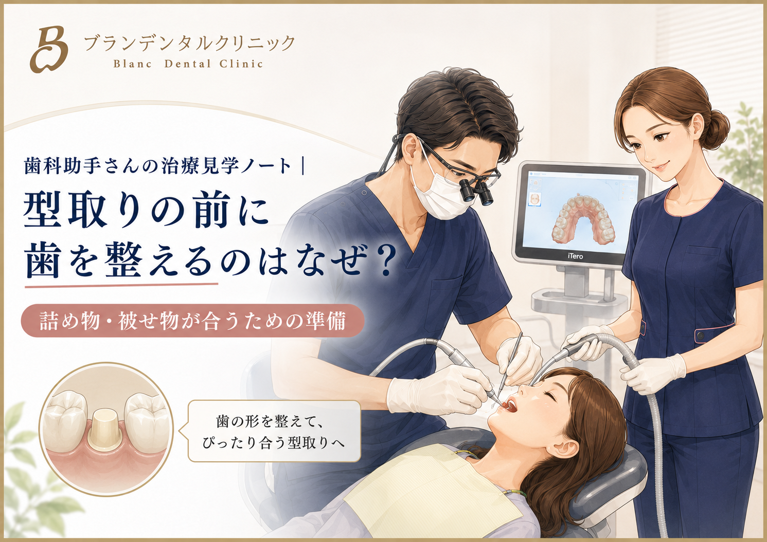 型取りの前に歯を整えるのはなぜ？詰め物・被せ物が合うための準備