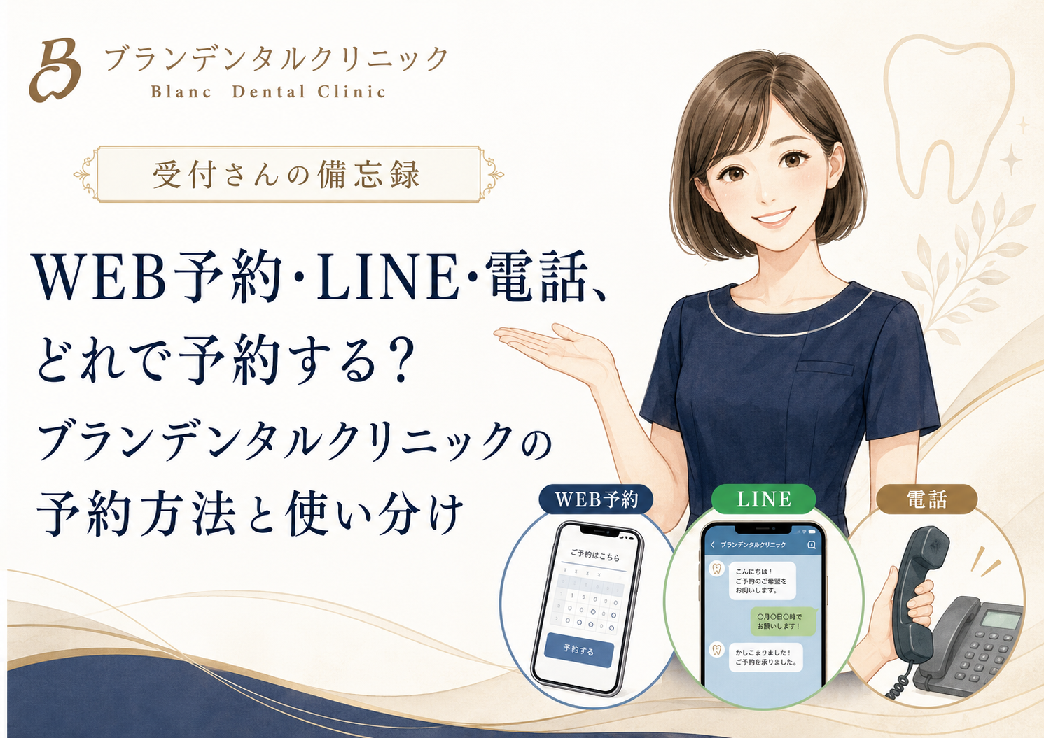 WEB予約・LINE・電話、どれで予約する？ブランデンタルクリニックの予約方法と使い分け