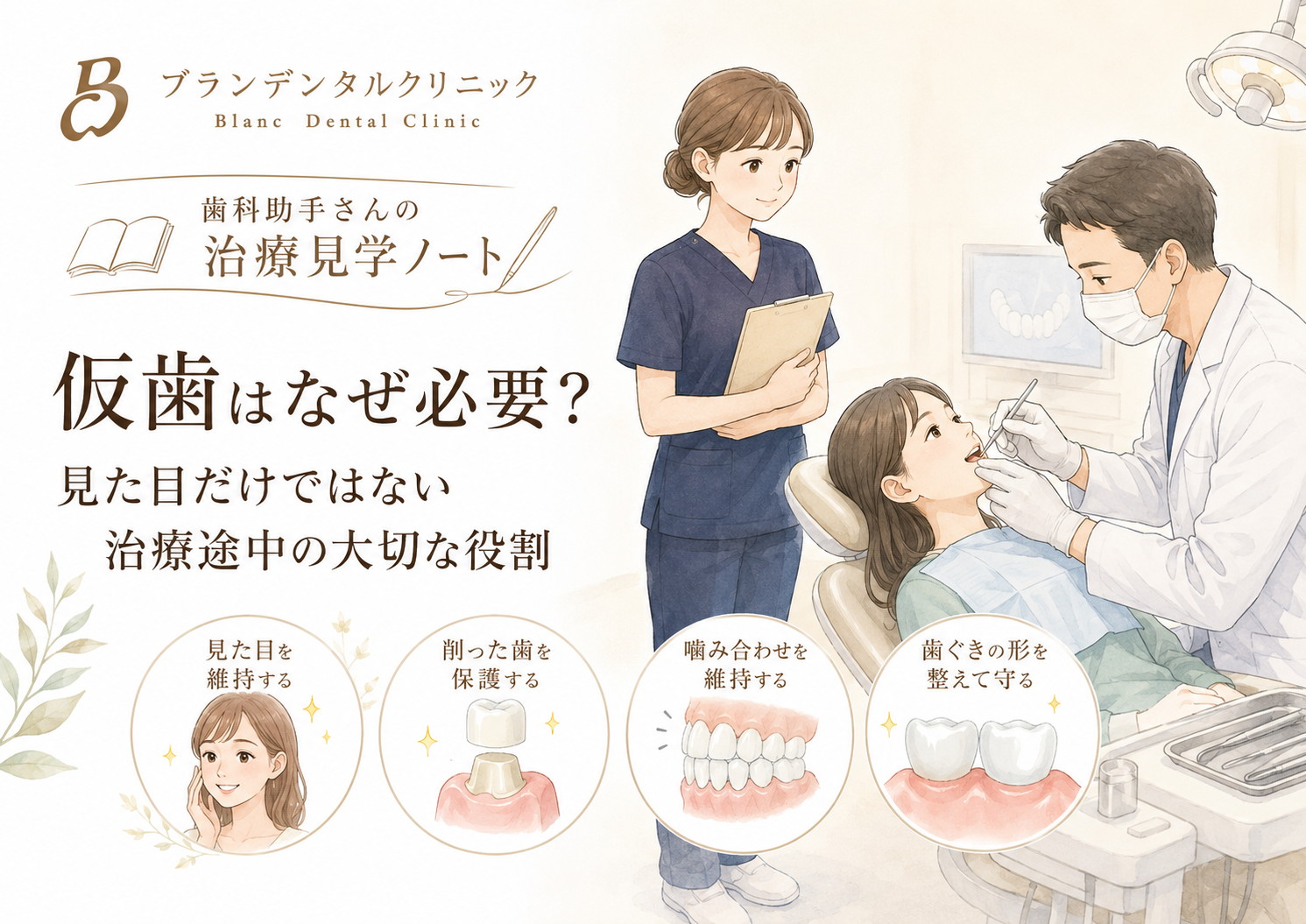 仮歯はなぜ必要？見た目だけではない治療途中の大切な役割