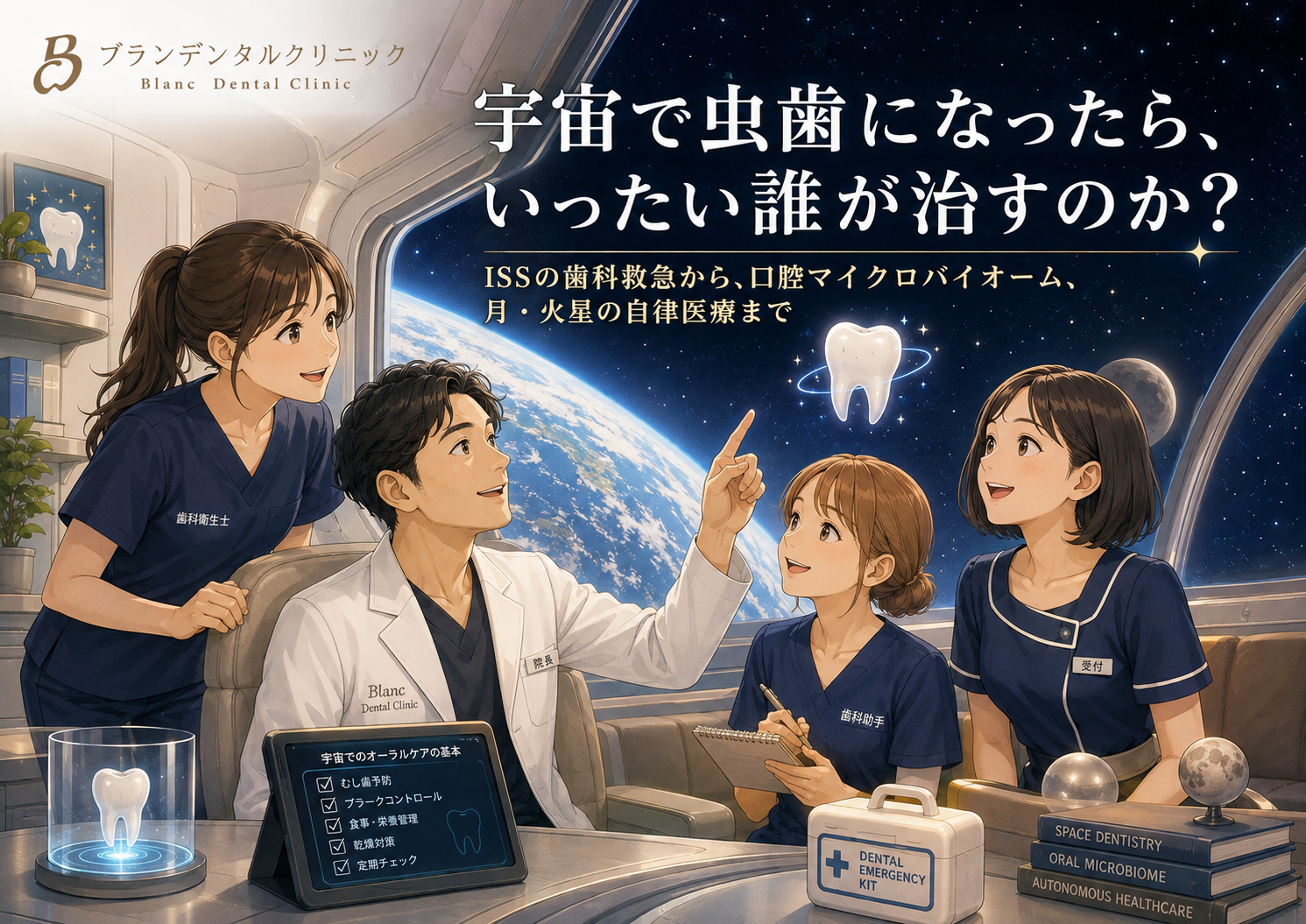 宇宙で虫歯になったら、いったい誰が治すのか？:ISSの歯科救急から、口腔マイクロバイオーム、月・火星の自律医療まで