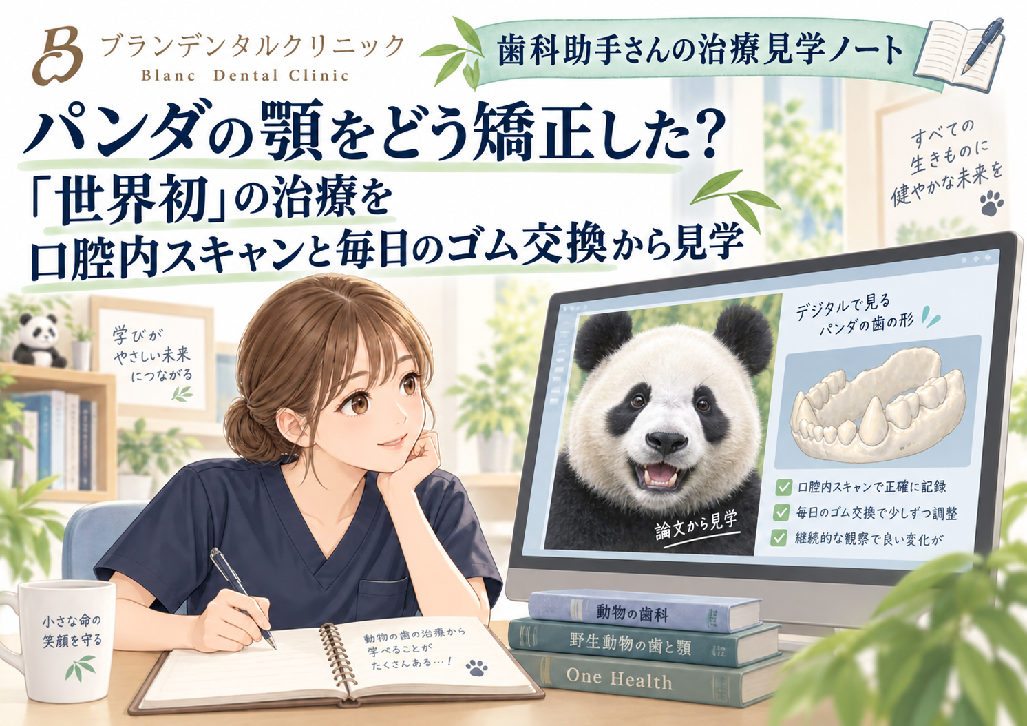 パンダの顎をどう矯正した？「世界初」の治療を口腔内スキャンと毎日のゴム交換から見学