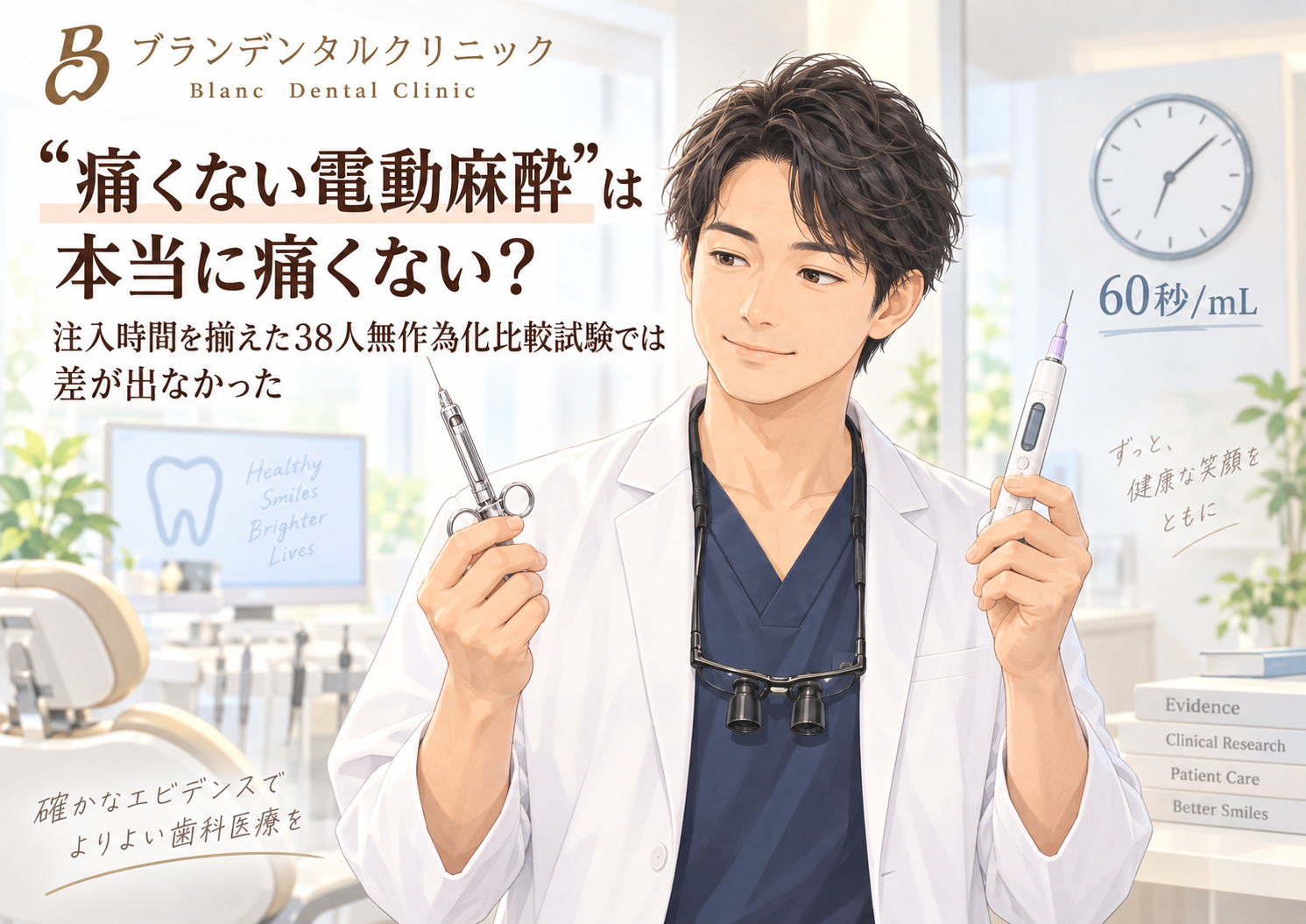 “痛くない電動麻酔”は本当に痛くない？注入時間を揃えた38人無作為化比較試験では差が出なかった