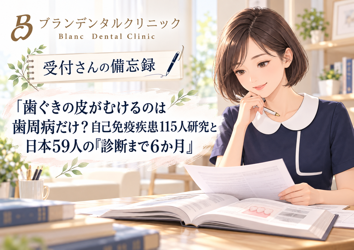 歯ぐきの皮がむけるのは歯周病だけ？自己免疫疾患115人研究と日本59人の「診断まで6か月」